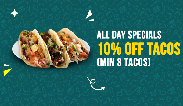 10% off on mexican Tacos